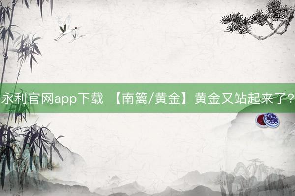 永利官网app下载 【南篱/黄金】黄金又站起来了?