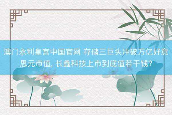 澳门永利皇宫中国官网 存储三巨头冲破万亿好意思元市值， 长鑫科技上市到底值若干钱?