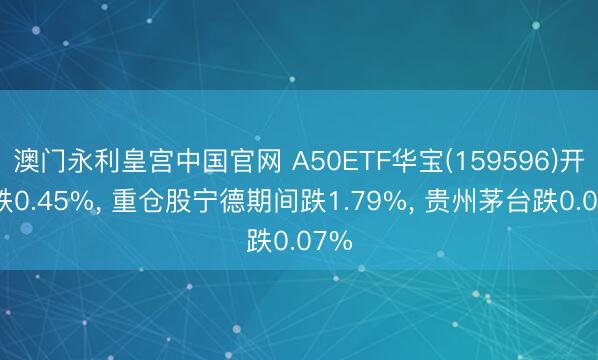 澳门永利皇宫中国官网 A50ETF华宝(159596)开盘跌0.45%， 重仓股宁德期间跌1.79%， 贵州茅台跌0.07%