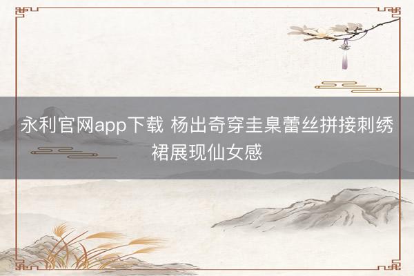 永利官网app下载 杨出奇穿圭臬蕾丝拼接刺绣裙展现仙女感