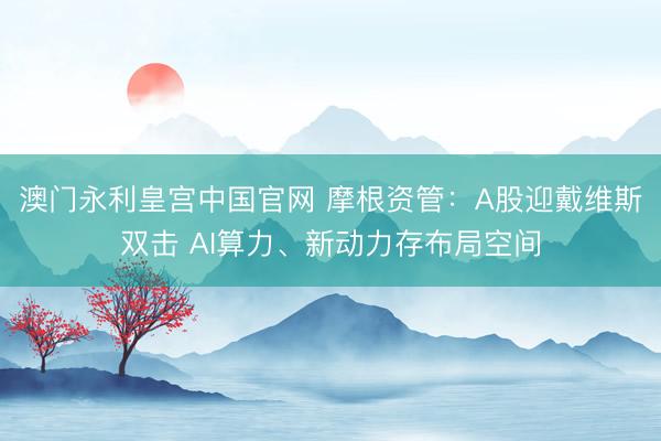 澳门永利皇宫中国官网 摩根资管：A股迎戴维斯双击 AI算力、新动力存布局空间